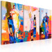 Canvas Print Pastel Figures (3-piece) - colorful abstraction with silhouettes 47143 additionalThumb 2