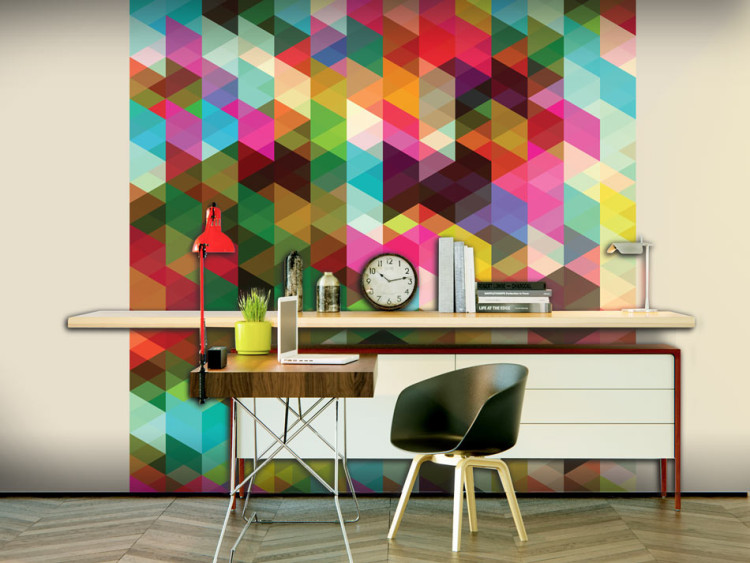 Photo Wallpaper Colourful geometry - background in the form of regular geometric figures 88943