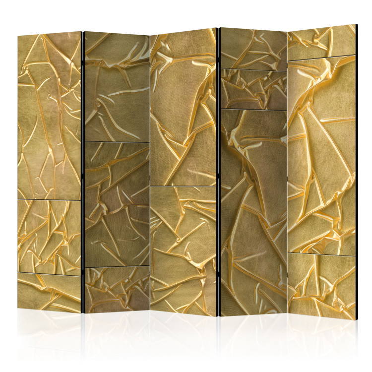 Room Divider Royal Adoration II - luxurious texture of golden fabric in gleam 95443