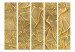 Room Divider Royal Adoration II - luxurious texture of golden fabric in gleam 95443 additionalThumb 3