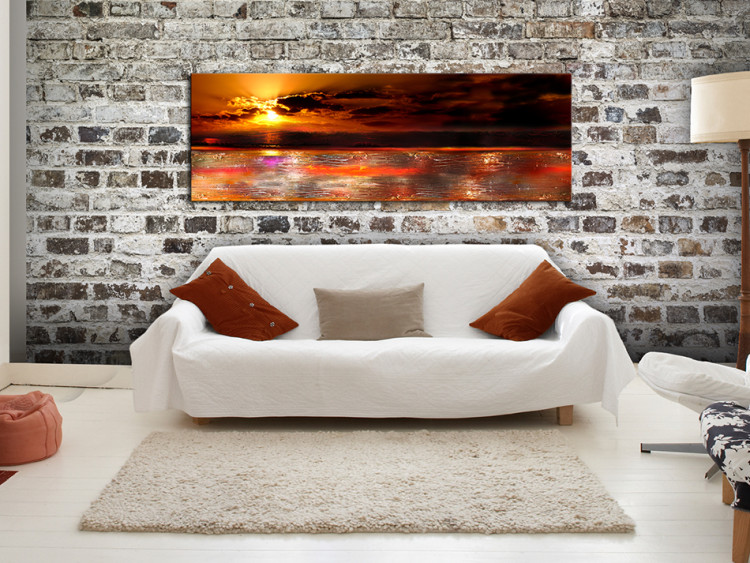 Canvas Art Print Orange Sky (1-part) - Artistic Sunset Over the Ocean 96843 additionalImage 3