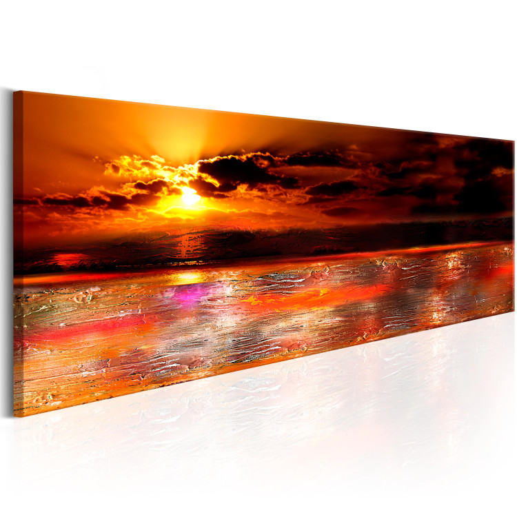 Canvas Art Print Orange Sky (1-part) - Artistic Sunset Over the Ocean 96843 additionalImage 2