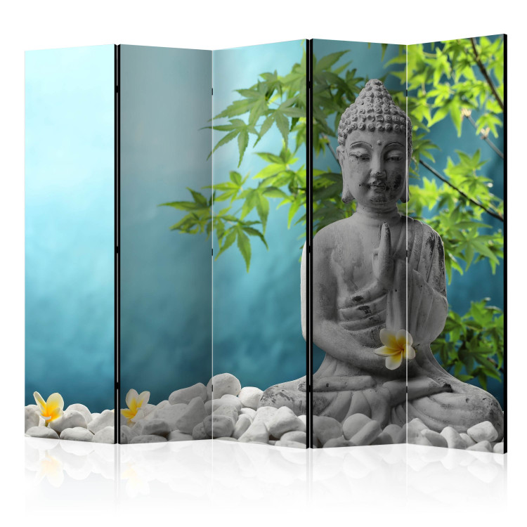 Folding Screen Meditating Buddha II - stone texture of Buddha in an oriental motif 97343