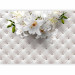 Wall Mural Sparkle of diamonds - flower motif on a quilted leather pattern background 97943 additionalThumb 1