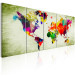 Canvas Colorful Continents (5-piece) - Designer World Map in Green 105053 additionalThumb 2