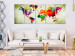 Canvas Colorful Continents (5-piece) - Designer World Map in Green 105053 additionalThumb 3