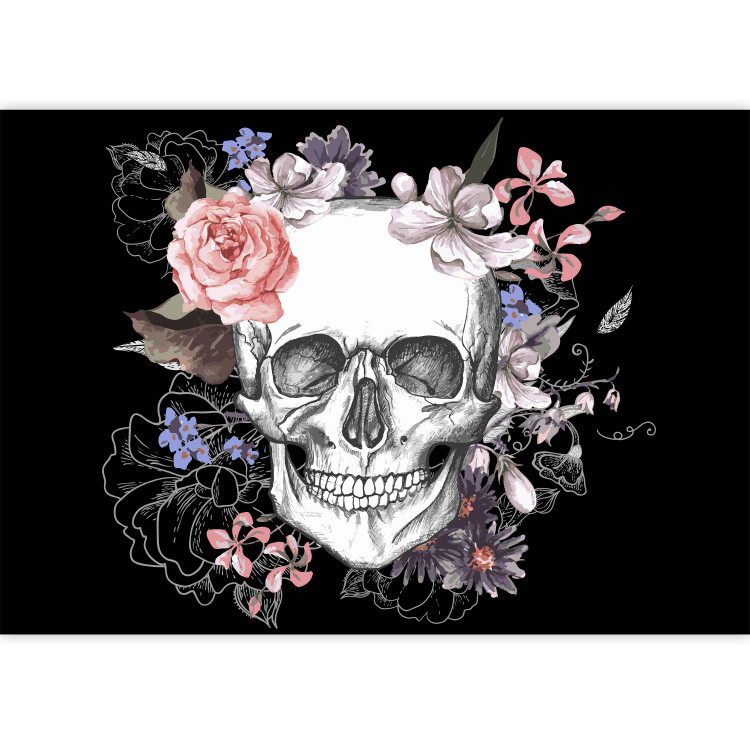 Photo Wallpaper Skull and Flowers 107853 additionalImage 3