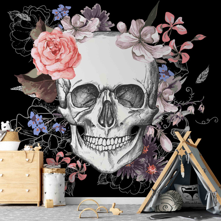 Photo Wallpaper Skull and Flowers 107853 additionalImage 4