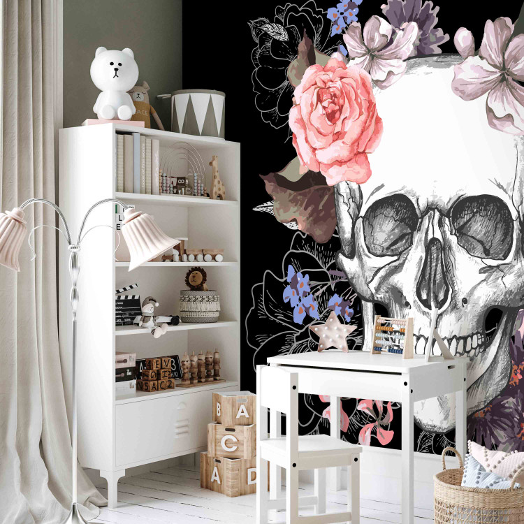 Photo Wallpaper Skull and Flowers 107853 additionalImage 5
