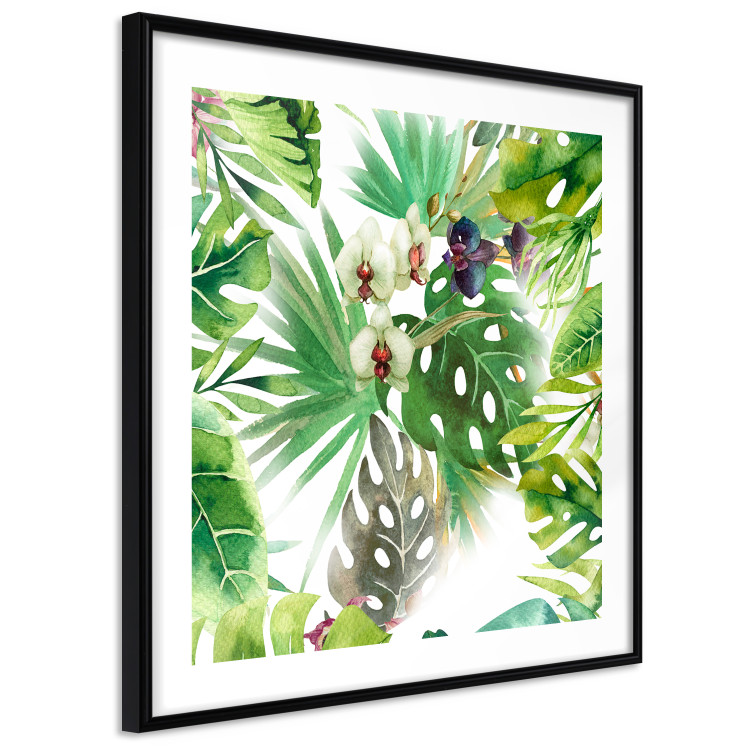 Poster Tropical shadow (square) - botanical composition with green leaves 114353 additionalImage 4