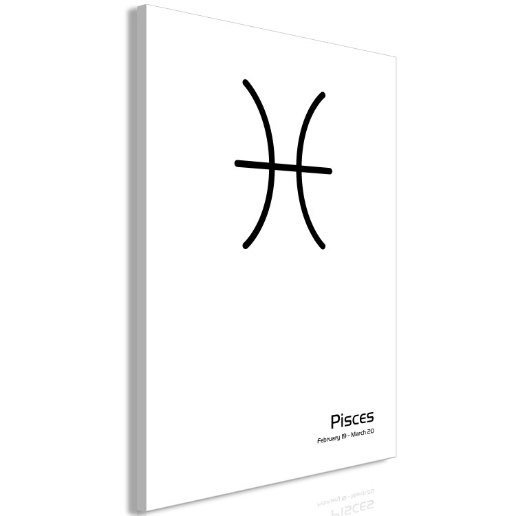 Canvas Art Print Pisces zodiac sign - minimalistic artwork with an inscription on white 117053 additionalImage 2
