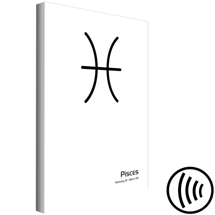 Canvas Art Print Pisces zodiac sign - minimalistic artwork with an inscription on white 117053 additionalImage 6