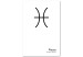 Canvas Art Print Pisces zodiac sign - minimalistic artwork with an inscription on white 117053