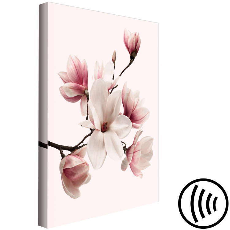 Canvas Art Print Spring Greeting (1-part) - Magnolia Flower in Delicate Hue 117153 additionalImage 6