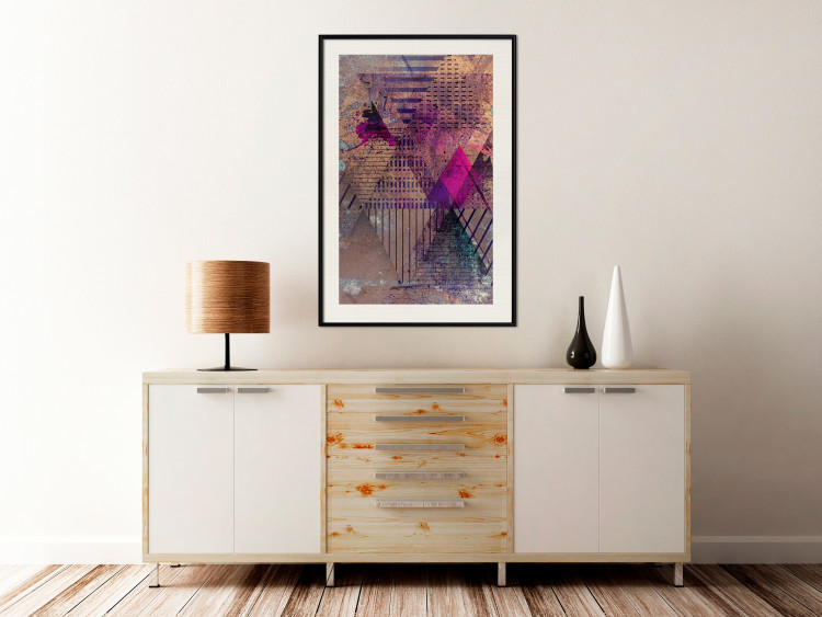 Wall Poster Honey Abstraction - colorful geometric composition with a hint of pink 118253 additionalImage 22