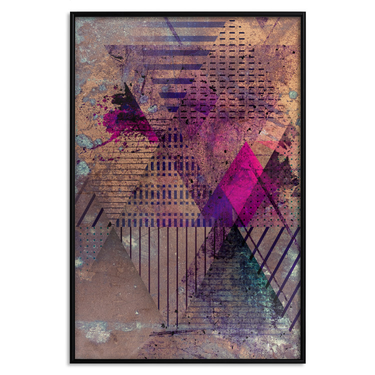 Wall Poster Honey Abstraction - colorful geometric composition with a hint of pink 118253 additionalImage 18