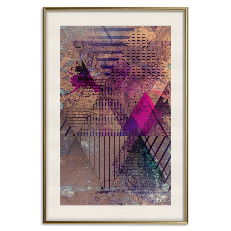 Wall Poster Honey Abstraction - colorful geometric composition with a hint of pink 118253 additionalImage 19