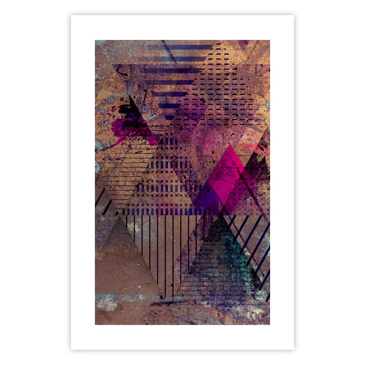 Wall Poster Honey Abstraction - colorful geometric composition with a hint of pink 118253 additionalImage 19