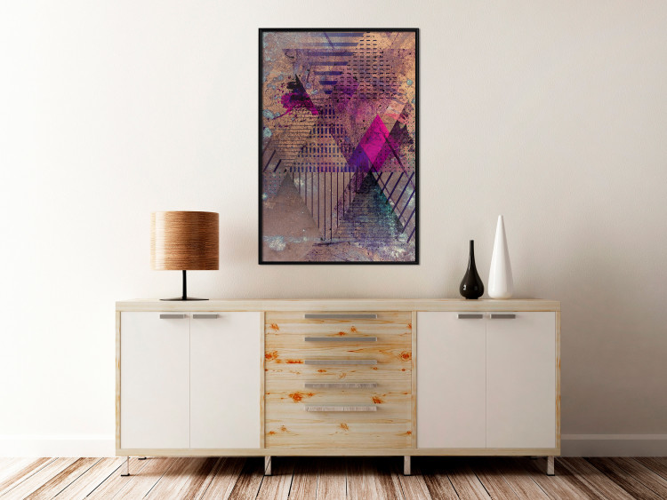 Wall Poster Honey Abstraction - colorful geometric composition with a hint of pink 118253 additionalImage 14