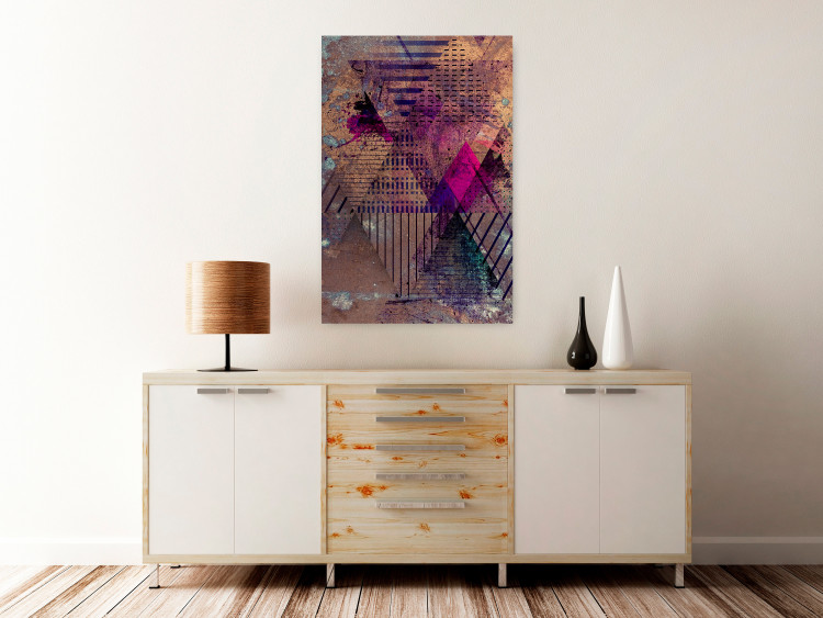 Wall Poster Honey Abstraction - colorful geometric composition with a hint of pink 118253 additionalImage 17