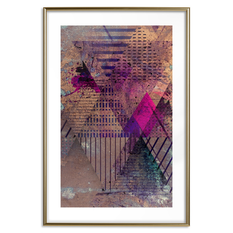 Wall Poster Honey Abstraction - colorful geometric composition with a hint of pink 118253 additionalImage 16