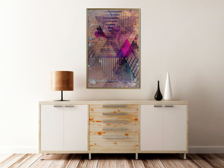 Wall Poster Honey Abstraction - colorful geometric composition with a hint of pink 118253 additionalImage 10