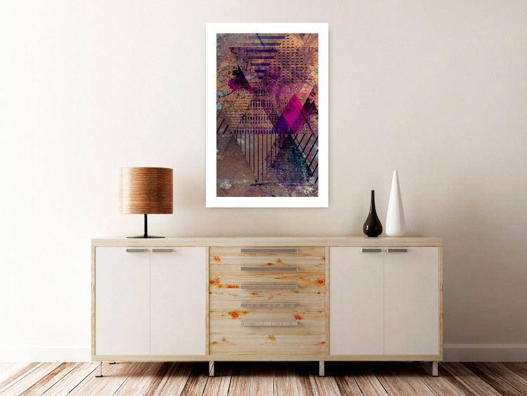 Wall Poster Honey Abstraction - colorful geometric composition with a hint of pink 118253 additionalImage 13