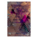 Wall Poster Honey Abstraction - colorful geometric composition with a hint of pink 118253