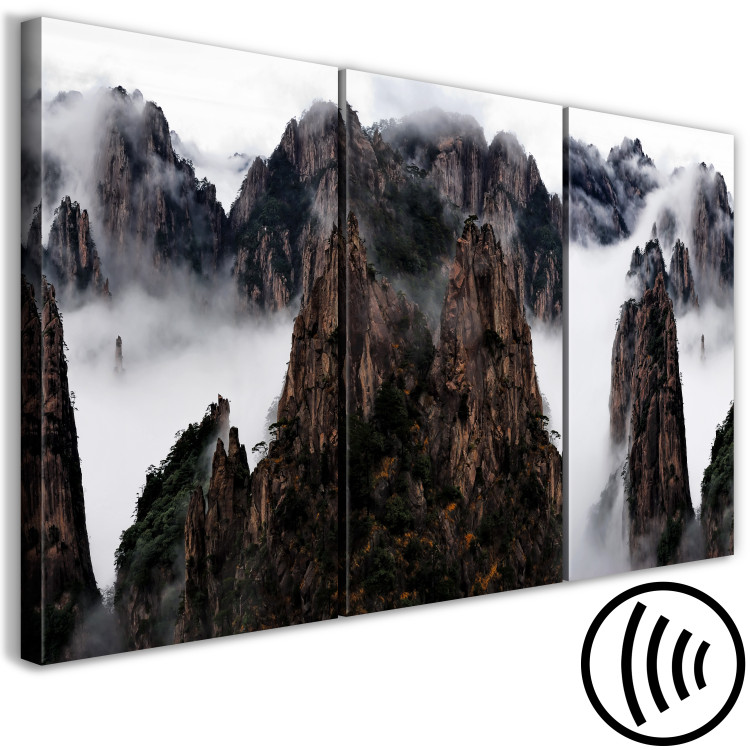 Canvas Print Mountains in Clouds (3-part) - Majestic Landscape in Mist 118453 additionalImage 6