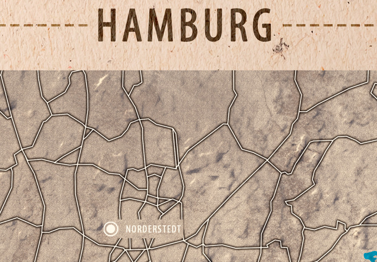 Canvas Discovering Hamburg (1-part) - Germany Map in Brown Hue 118553 additionalImage 4