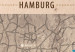 Canvas Discovering Hamburg (1-part) - Germany Map in Brown Hue 118553 additionalThumb 4
