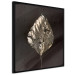 Poster Twilight of Summer - abstraction with a golden leaf on a background of deep black 118753 additionalThumb 10