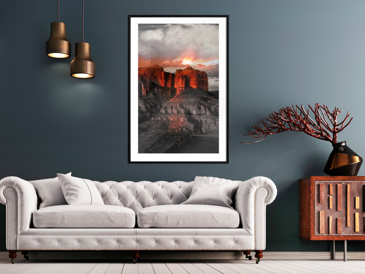 Wall Poster Grand Canyon - mountain landscape against a cloudy sky and sun 119153 additionalImage 10