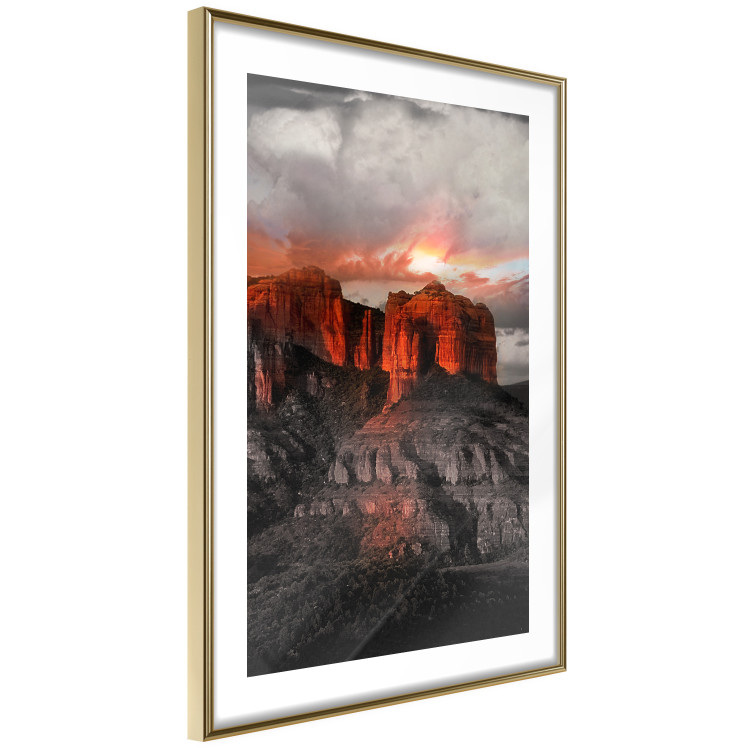 Wall Poster Grand Canyon - mountain landscape against a cloudy sky and sun 119153 additionalImage 4