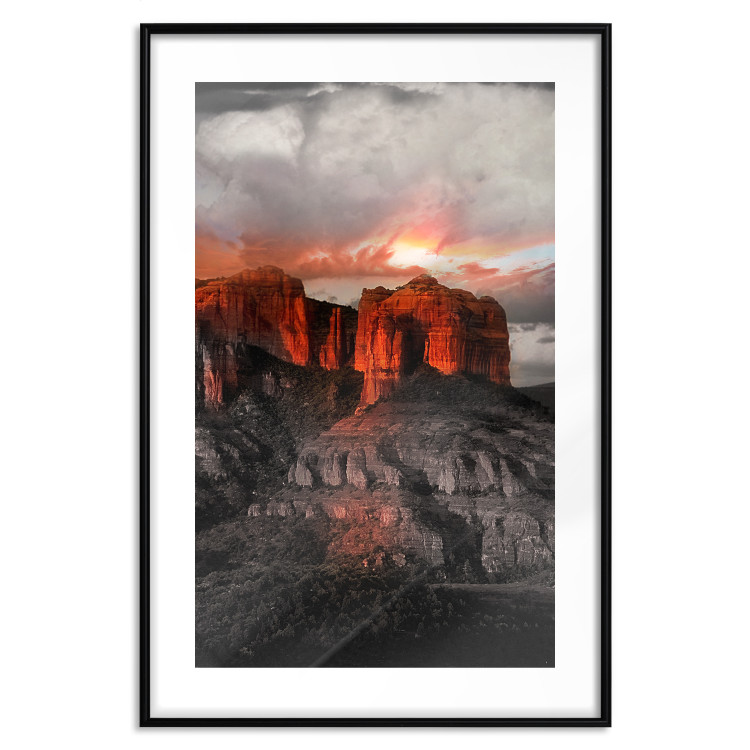 Wall Poster Grand Canyon - mountain landscape against a cloudy sky and sun 119153 additionalImage 15