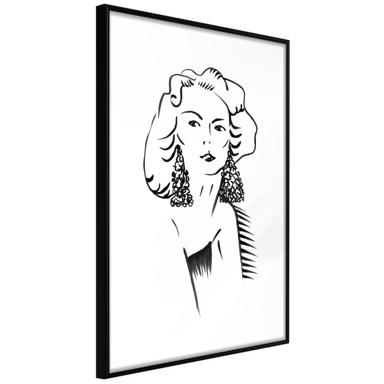 Wall Poster Charming Blonde - simple black and white portrait of an elegant woman 119253 additionalImage 12