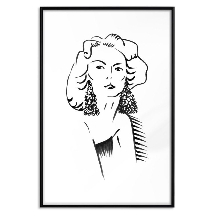 Wall Poster Charming Blonde - simple black and white portrait of an elegant woman 119253 additionalImage 15