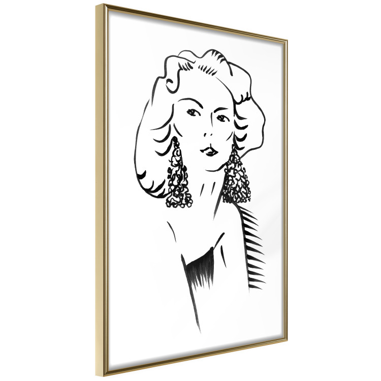 Wall Poster Charming Blonde - simple black and white portrait of an elegant woman 119253 additionalImage 3