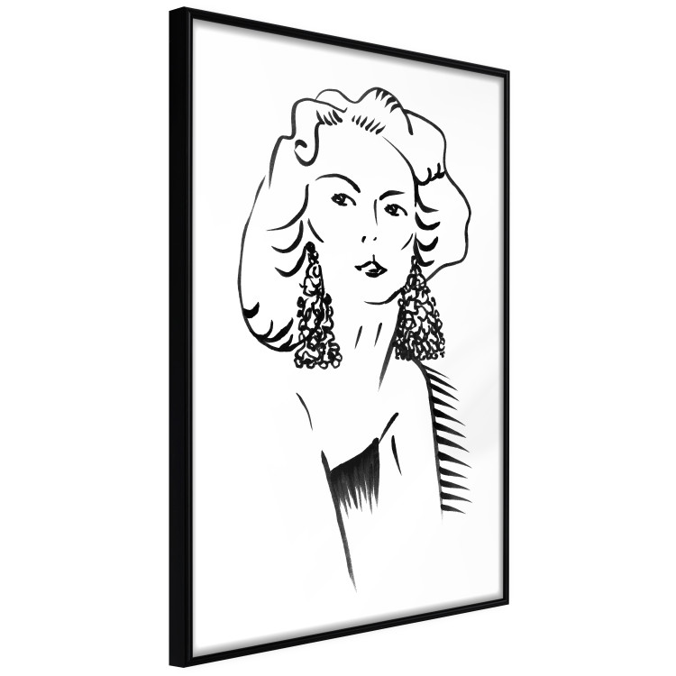 Wall Poster Charming Blonde - simple black and white portrait of an elegant woman 119253 additionalImage 2