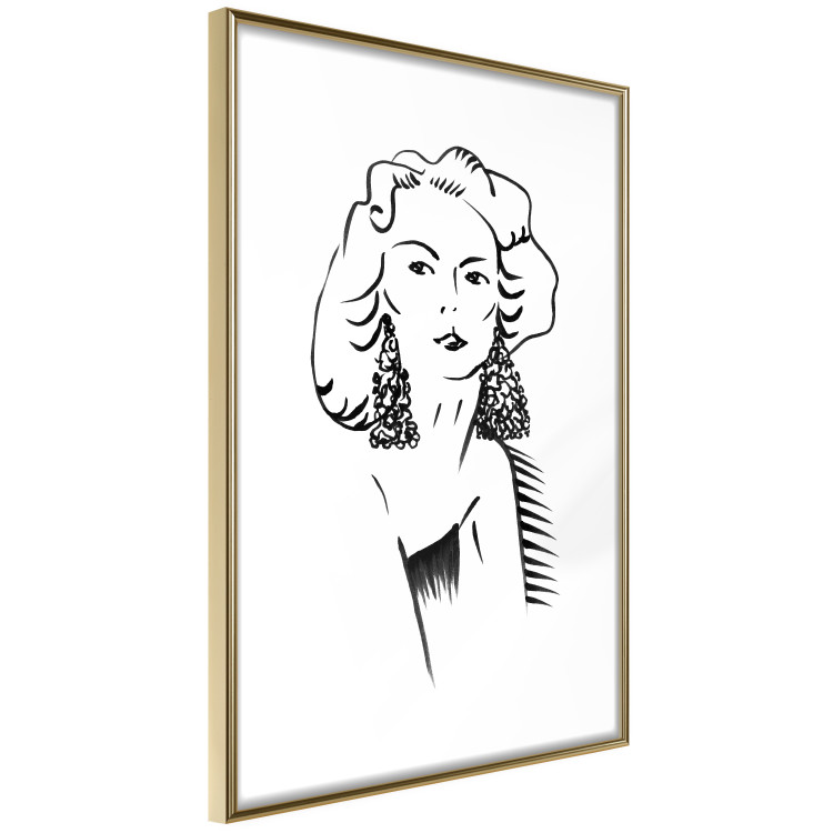 Wall Poster Charming Blonde - simple black and white portrait of an elegant woman 119253 additionalImage 11