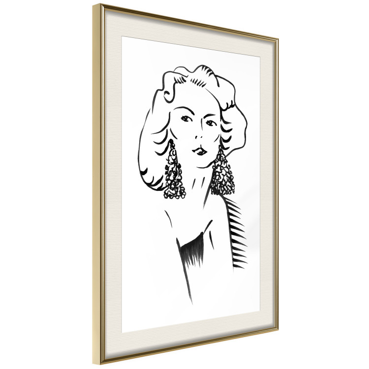 Wall Poster Charming Blonde - simple black and white portrait of an elegant woman 119253 additionalImage 14
