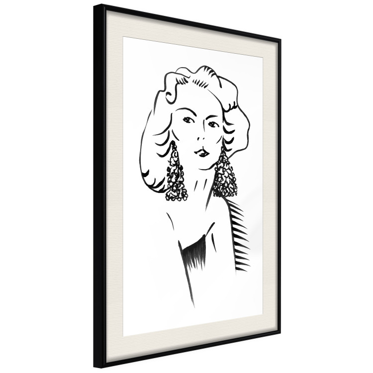 Wall Poster Charming Blonde - simple black and white portrait of an elegant woman 119253 additionalImage 13