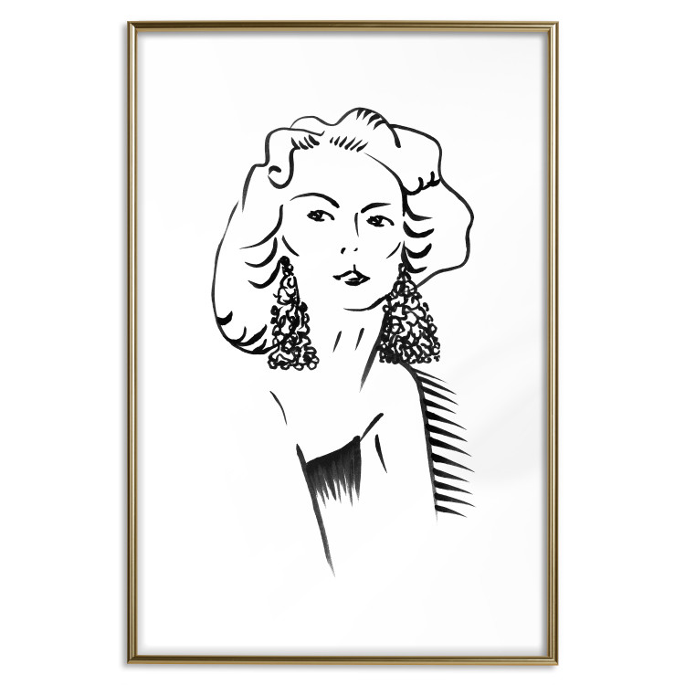 Wall Poster Charming Blonde - simple black and white portrait of an elegant woman 119253 additionalImage 16