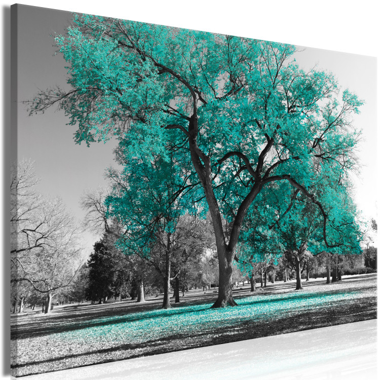 Canvas Autumn in the Park (1 Part) Wide Turquoise 122753 additionalImage 2