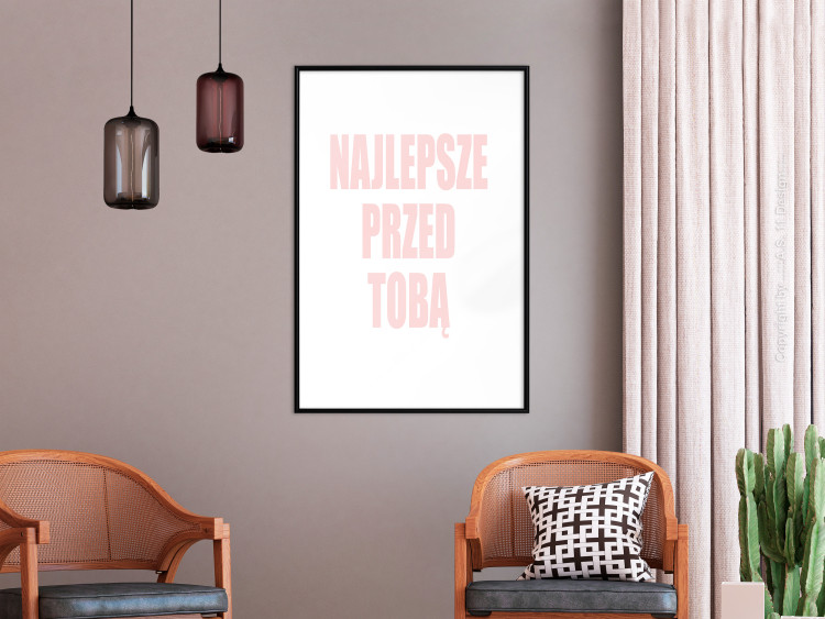 Wall Poster The Best Is Yet to Come - pink text in Polish on a white background 122853 additionalImage 4