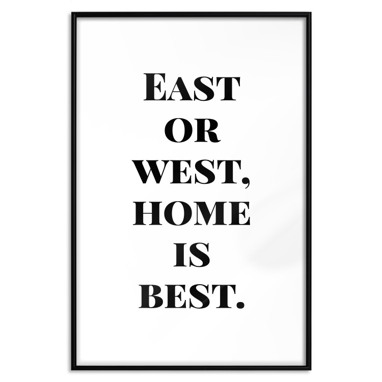 Poster Home Is Best - big black English texts on a white background 122953 additionalImage 18