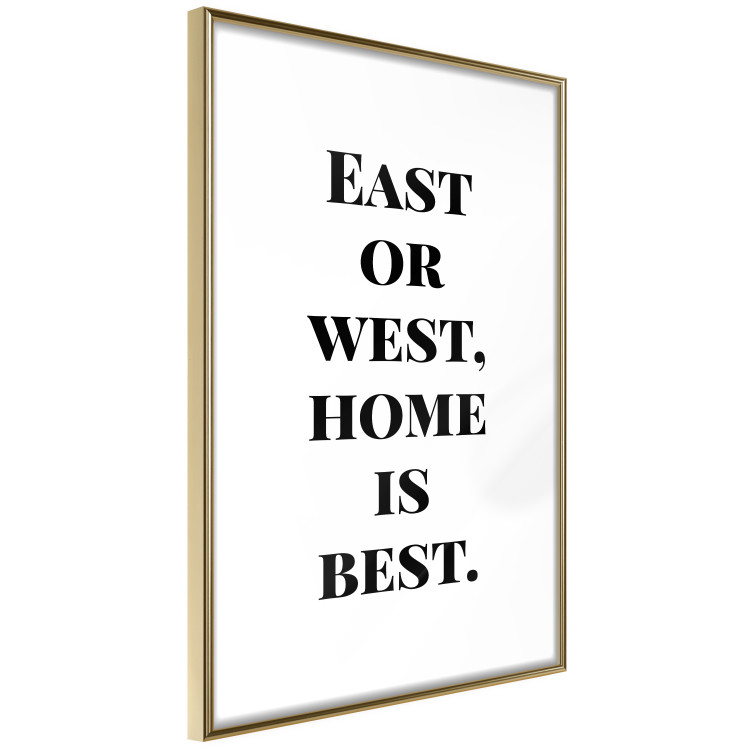 Poster Home Is Best - big black English texts on a white background 122953 additionalImage 12