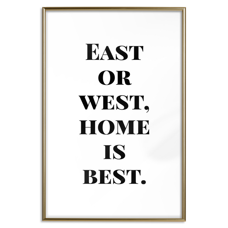 Poster Home Is Best - big black English texts on a white background 122953 additionalImage 16