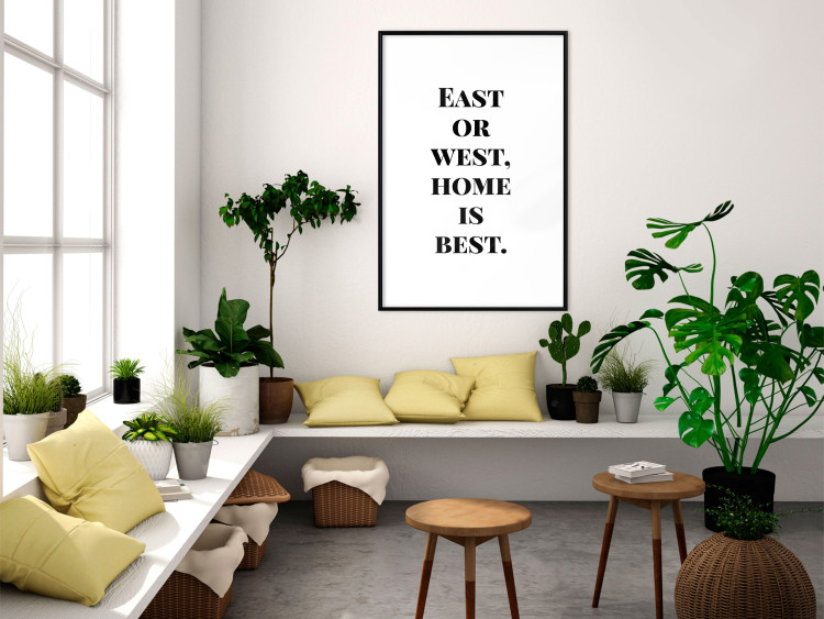 Poster Home Is Best - big black English texts on a white background 122953 additionalImage 4