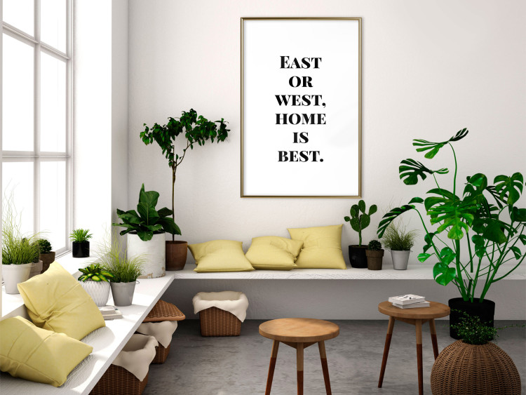 Poster Home Is Best - big black English texts on a white background 122953 additionalImage 13